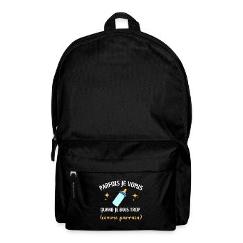 Parfois je vomis comme parrain bébé biberon humour - Sac à dos - noir - Devant