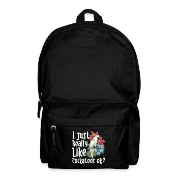 Perroquet oiseau cadeau drôle Floral cacatoès - Sac à dos - noir - Devant
