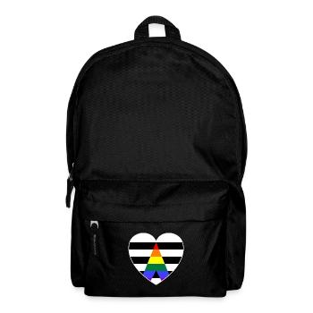 Pride Straight Ally LGBT flag in a heart shape - Backpack - black - Front