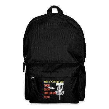 Comment jouer Disc Golf Funny Disc Golf Player - Sac à dos - noir - Devant