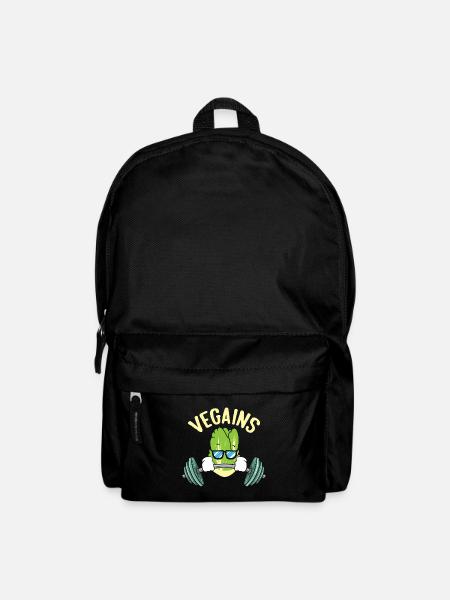 Vegains Funny Vegan Bodybuilder Gym Veggie - Rucksack - Schwarz