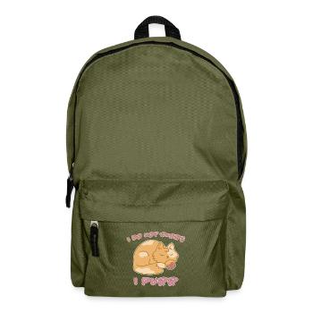 Purring Snoring Sleep Saying Cats Gift - Backpack - olive green - Front