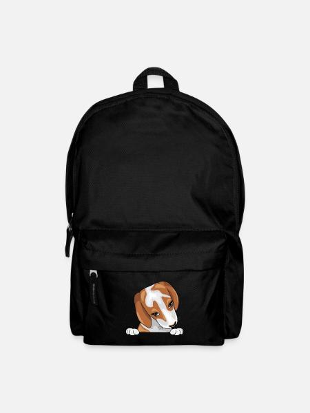 Spähen schüchterner Beagle-Welpe - Rucksack - Schwarz