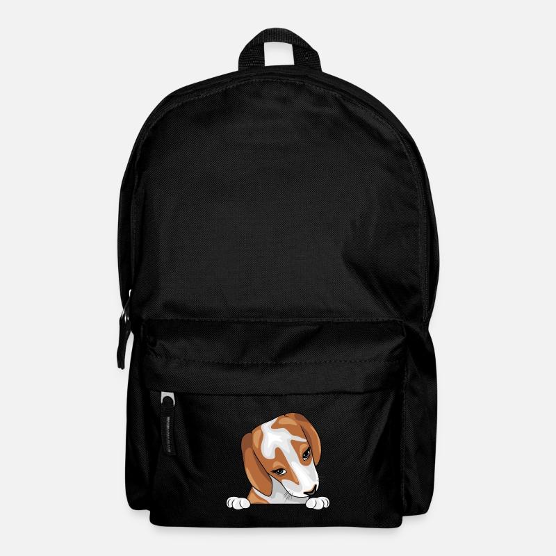 Spähen schüchterner Beagle-Welpe - Rucksack - Schwarz