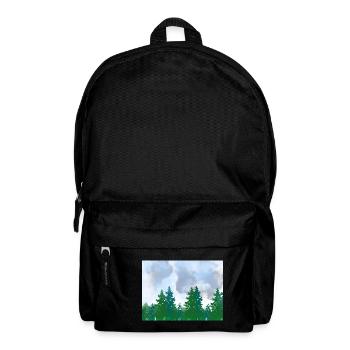 Landscape Scenery Watercolor Forest on a Cloudy - Backpack - black - Front