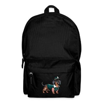 Teckel bavarois Chemise rouge blanche Costume traditionnel Bavière - Sac à dos - noir - Devant