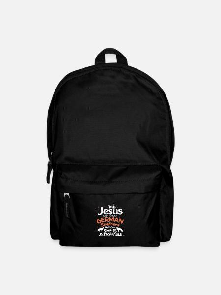 Christliches Geschenk Jesus im Herzen Deutscher Schäferhund von - Rucksack - Schwarz