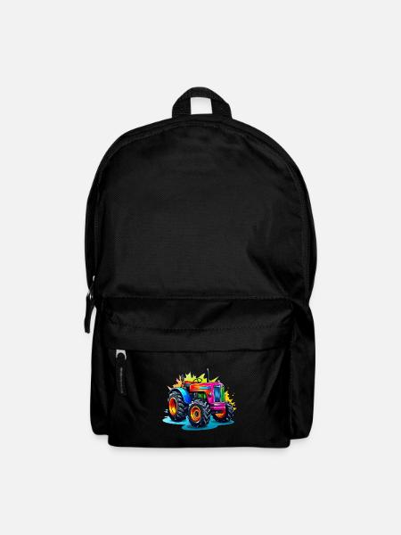 Tractor in bright colors - Backpack - black