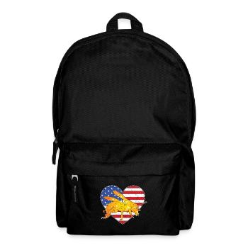 USA drapeau coeur abeille insecte Animal cadeau apiculteur - Sac à dos - noir - Devant