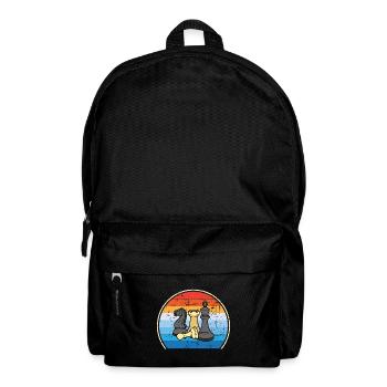 Retro Schachbrett Schachfigur Schachmatt Schach - Rucksack - Schwarz - Vorne