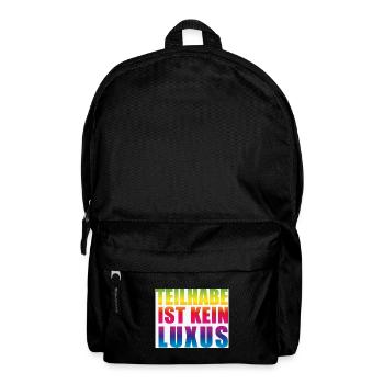 Teilhabe ist kein Luxus - Rucksack - Schwarz - Vorne