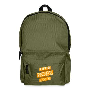 Geben Sie Ihrer Familie das beste Geschenk aller Zeiten und - Rucksack - Olivgrün - Vorne