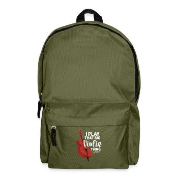 Double Bass Orchestra Bass Bassist Musician Band - Backpack - olive green - Front