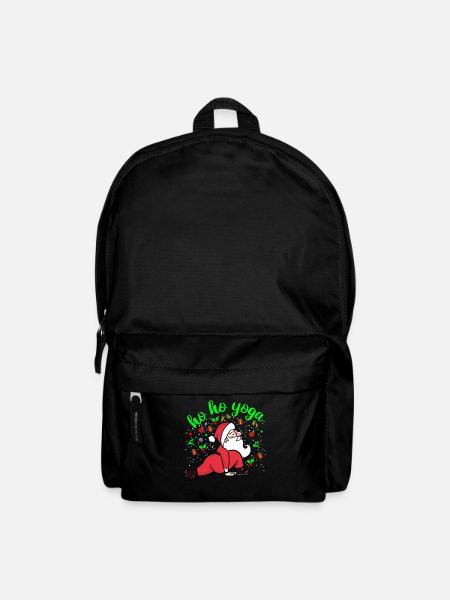 Weihnachtsmann Yoga Nikolaus Weihnachten Geschenk - Rucksack - Schwarz