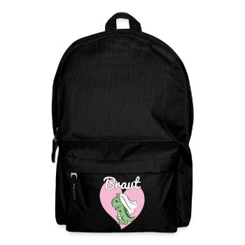 Braut Bride to be JGA Dino Dinosaurier Geschenk - Rucksack - Schwarz - Vorne