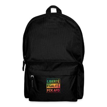 Liberté Égalité FCK AFD Shirt - Rucksack - Schwarz - Vorne