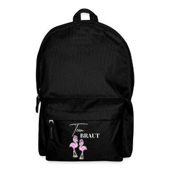 Team Braut Bride Flamingo Flamingos Verlobung JGA - Rucksack - Schwarz - Vorne