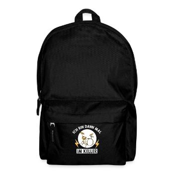 Ich bin dann mal im Keller - Schlagzeug Musiker - Rucksack - Schwarz - Vorne