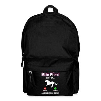 Lustiges Pferde Pferd Reiten Reiterin Geschenk - Rucksack - Schwarz - Vorne