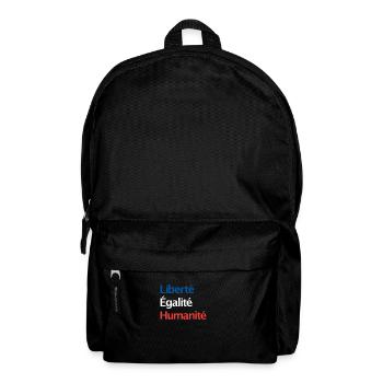 Liberté Égalité Humanité - Mehr Menschlichkeit - Rucksack - Schwarz - Vorne