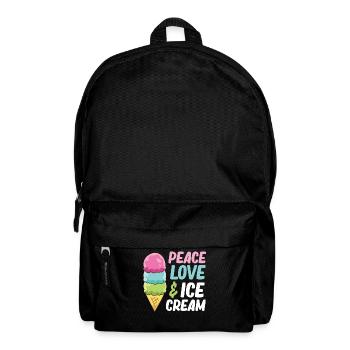 Crème glacée d’été Enfants Peace Love et crème glacée - Sac à dos - noir - Devant