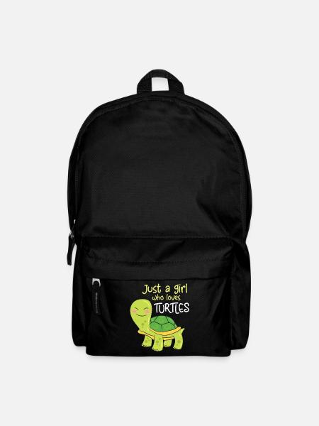 Tortues fille femme tortue - Sac à dos - noir