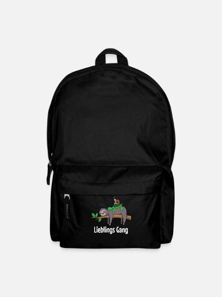 Faultier Schildkröte Schnecke Lieblings Gang Gift - Rucksack - Schwarz
