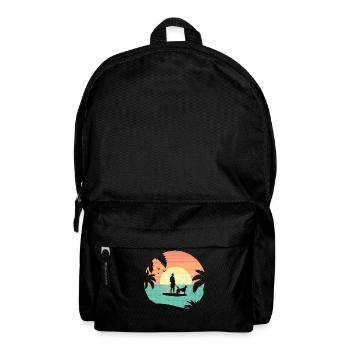 Stand Up Paddling Dog SUP Sea Dog Lake Gift - Backpack - black - Front