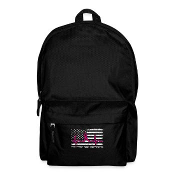 Femmes USA Drapeau Ruban Breast Cancer Awareness Pat - Sac à dos - noir - Devant