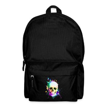 Aquarell Totenkopf Skelett Schädel Geschenk - Rucksack - Schwarz - Vorne