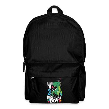 3rd birthday boy 3 years dinosaur T Rex - Backpack - black - Front
