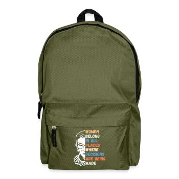 Women Belong In All Places Where Decisions - Backpack - olive green - Front