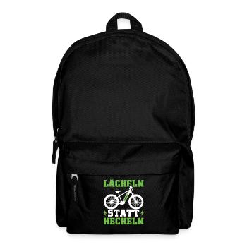 Lächeln statt Hecheln Ebike Geschenkidee - Rucksack - Schwarz - Vorne