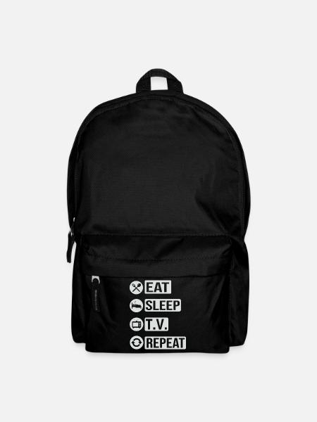 Télévision Television Eat Sleep Repeat Cadeau - Sac à dos - noir