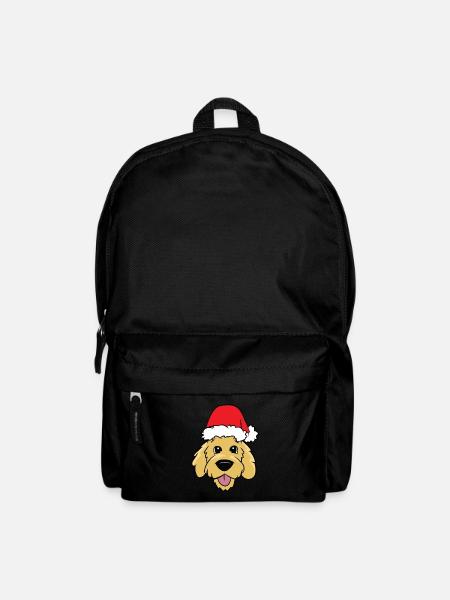 Goldendoodle mit Weihnachtsmütze Goldendoodle - Rucksack - Schwarz