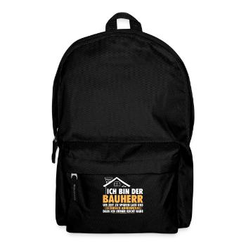 Bauherr Haus Hausbau Richtfest Geschenk - Rucksack - Schwarz - Vorne