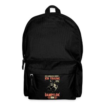 Dampflok Eisenbahner Lokomotive Eisenbahn Zug - Rucksack - Schwarz - Vorne