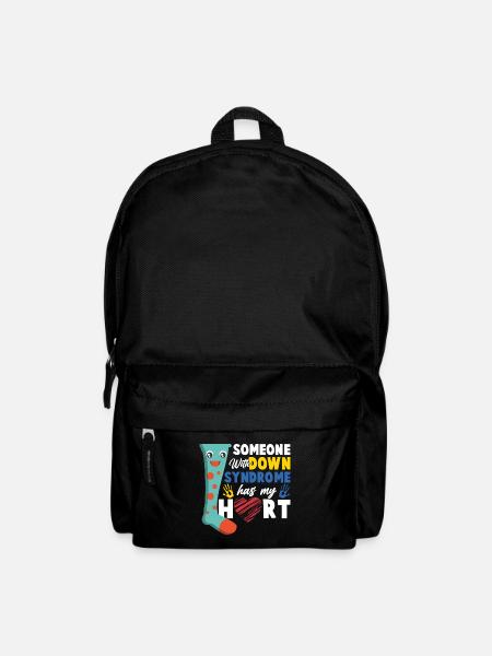 Down Syndrome Sock Heart Love Gift - Backpack - black