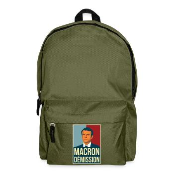 Anti Macron außerhalb Rücktritt Retro Vintage Demos - Rucksack - Olivgrün - Vorne