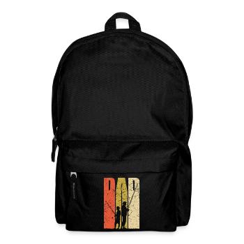 Dad and son fishing fishing trip angler gift - Backpack - black - Front