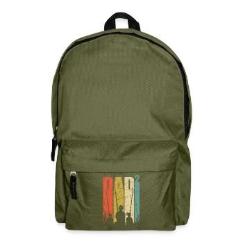 Father two daughters double dad gift angler - Backpack - olive green - Front