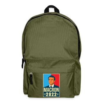Emmanuel Macron Präsident der Republik 2022 - Rucksack - Olivgrün - Vorne