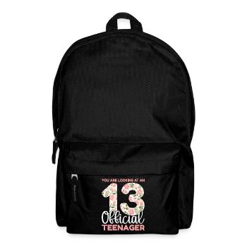 13. Geburtstag Mädchen 13 Jahre Teenager Geschenk - Rucksack - Schwarz - Vorne