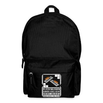 Fliesenleger Fliesenlegen | Fliesen Geschenk - Rucksack - Schwarz - Vorne