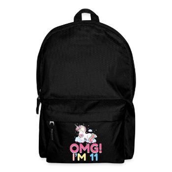11th Birthday Girl 11 Year Old Unicorn Party - Backpack - black - Front