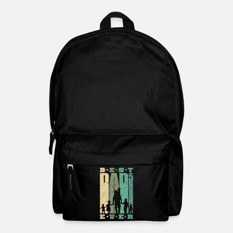 Best Dad Ever Vater mit 5 Kinder fünffacher Papa - Rucksack - Schwarz