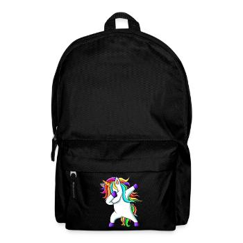 Lustige süße Regenbogen Dabbing Einhorn - Rucksack - Schwarz - Vorne