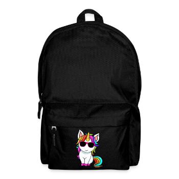 Petite licorne mignonne avec Sunglasess - Sac à dos - noir - Devant