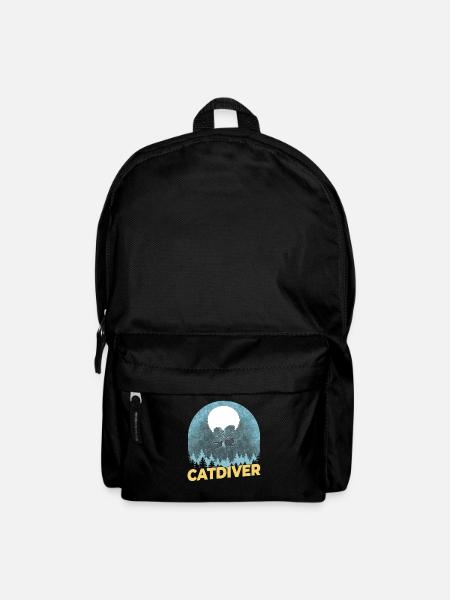 Catdiver - Chat drôle de parachutiste - Sac à dos - noir