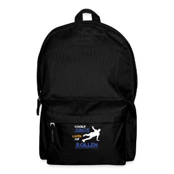 Rollschuh fahren Spruch coole Jungs - Rucksack - Schwarz - Vorne